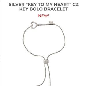 Origami owl “key to my heart” CZ bolo bracelet